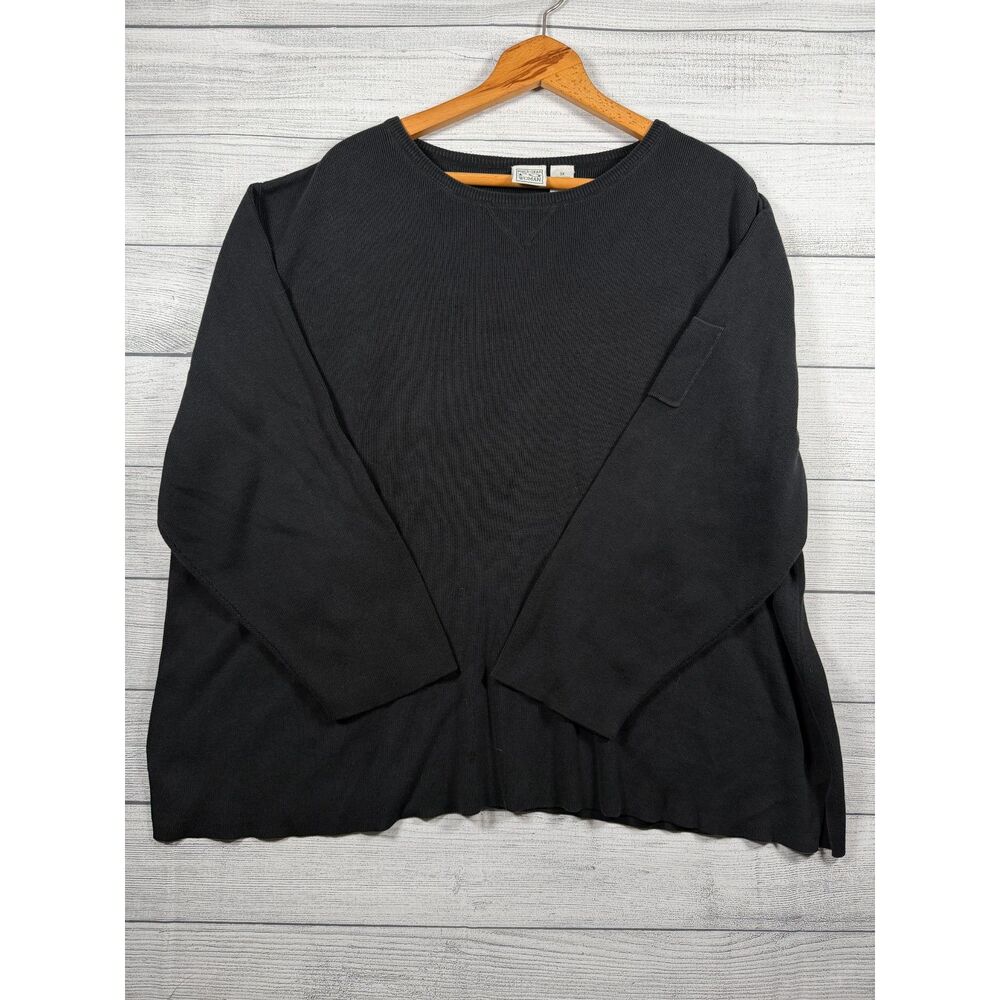 Vintage Field Gear Woman 3X Black 100% Cotton Knit Pullover Sweater 4291
